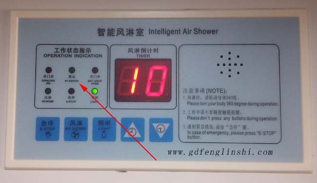 風(fēng)淋室控制器上光電感應(yīng)位置 風(fēng)淋室控制器上光電感應(yīng)位置